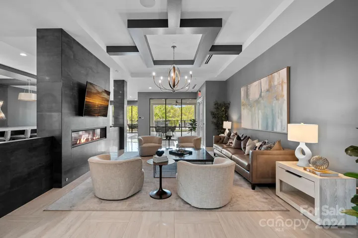 Lounge area of the community clubhouse, located in building 300.