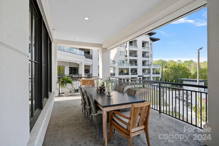 Covered eating area for year round enjoyment of this 650sf balcony