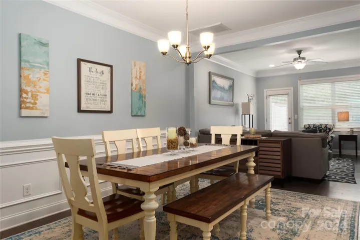 9 foot ceilings with beautiful molding.
