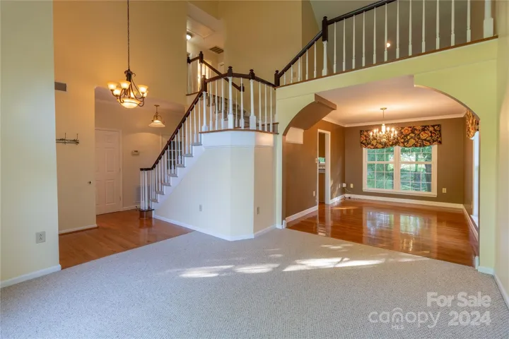 Entry and stairs over living room