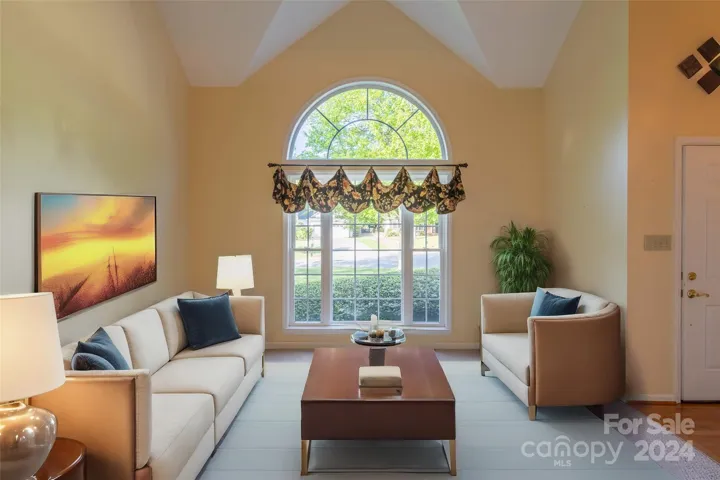 Virtually staged living room