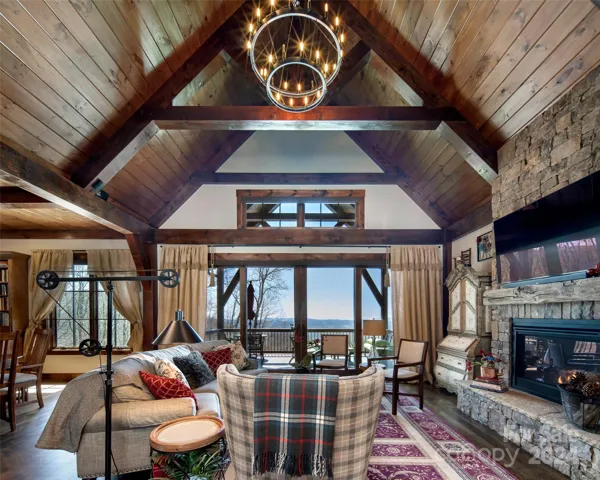 Unbelievable Vaulted, Tongue and Groove Beamed Ceiling Adds a Touch Of Rustic to This Polished Great Space ~