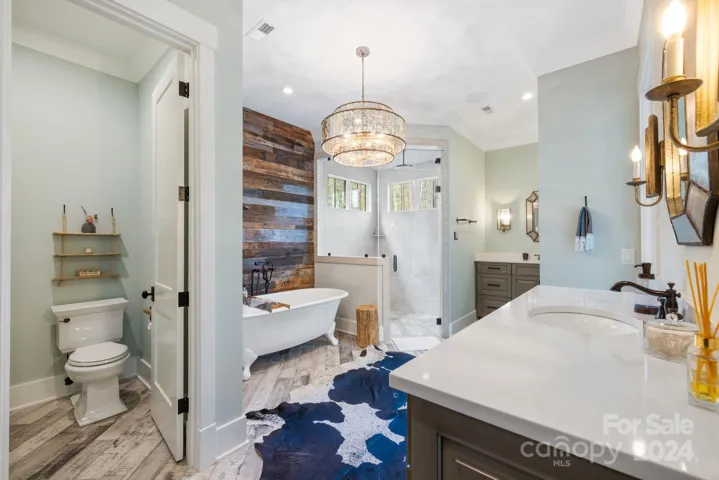 Primary Bath with Separate Vanities and Water Closet