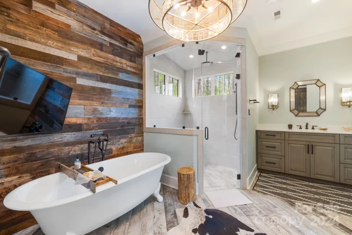 Primary Bath with Free Standing Tub and Steam Shower