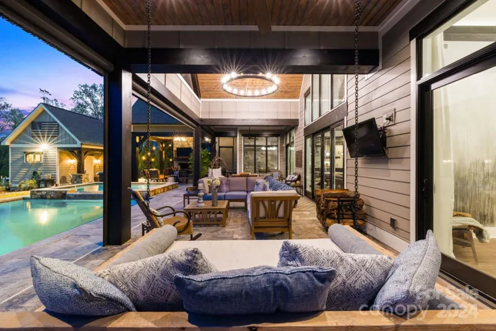 Covered Porch with Automated Screens