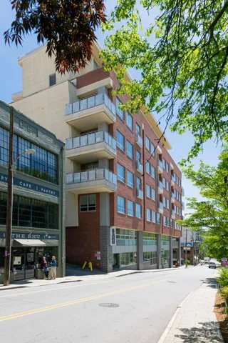 Entry corner of building.