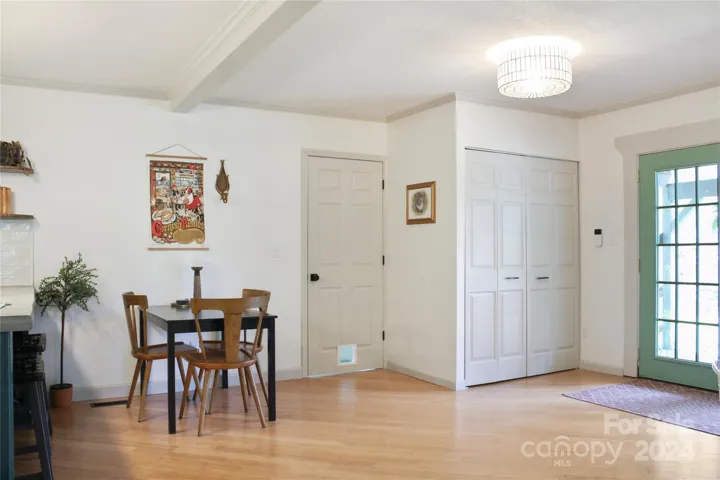 Open Dining area also Laundry Closet