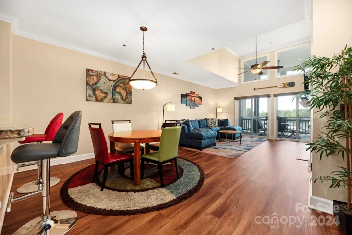 Open concept living and dining areas
