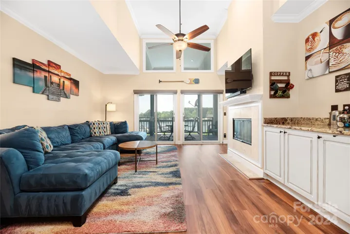 Vaulted ceiling in great room