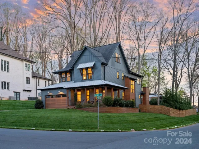 Front Elevation of the home, corner lot