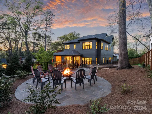 Upper rear backyard fire pit Patio