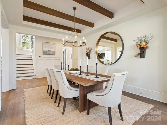 Oversized dining room with open concept to living / kitchen area