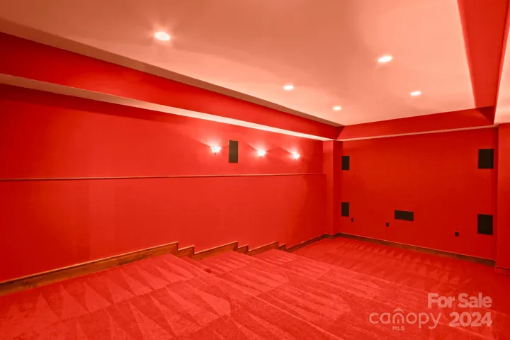 Lower-level theater room