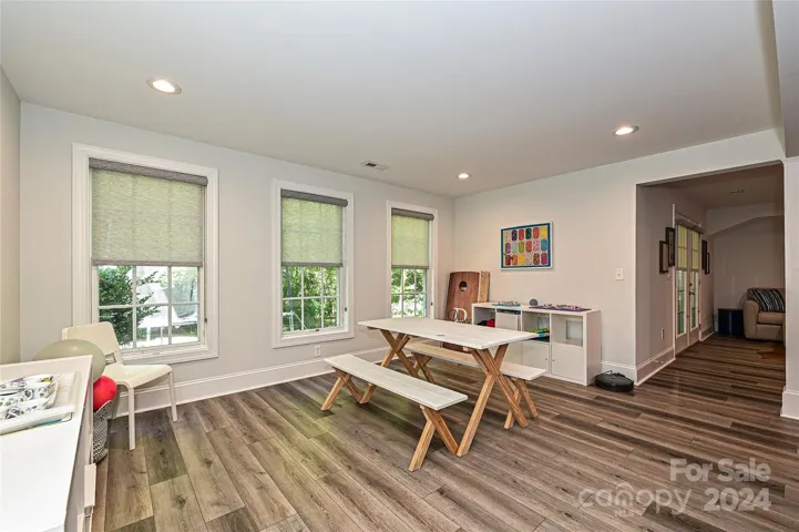 This bump out in the Basement makes a great Art space or Craft area!