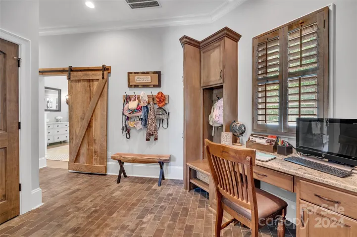 Mudroom w/desk and built-ins, great drop zone!