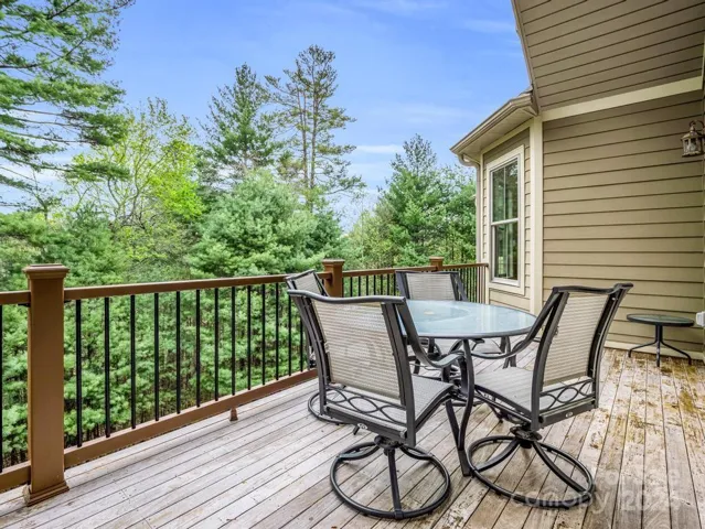 Large deck off main with teak decking