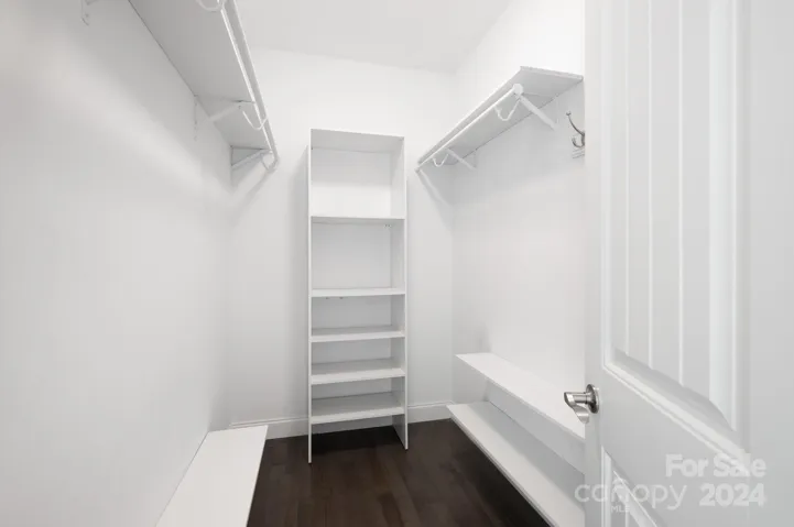 Main-level primary bedroom walk-in closet