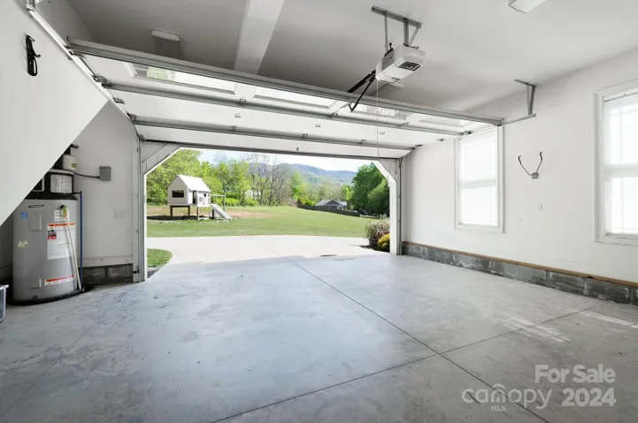 Large two car garage with easy flat drive
