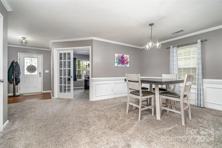 Entry way w/ dining room & home office