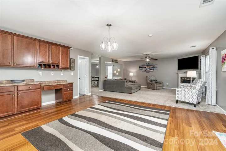 Open living and kitchen