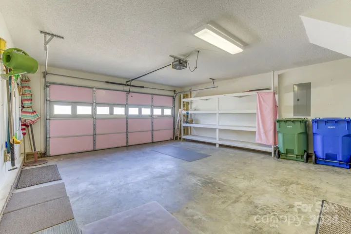 2 car garage w/ shelving