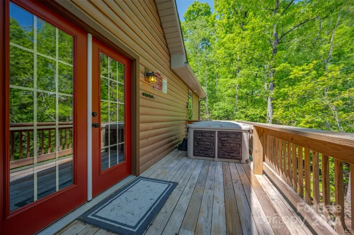 Private back deck with Hot Tub
