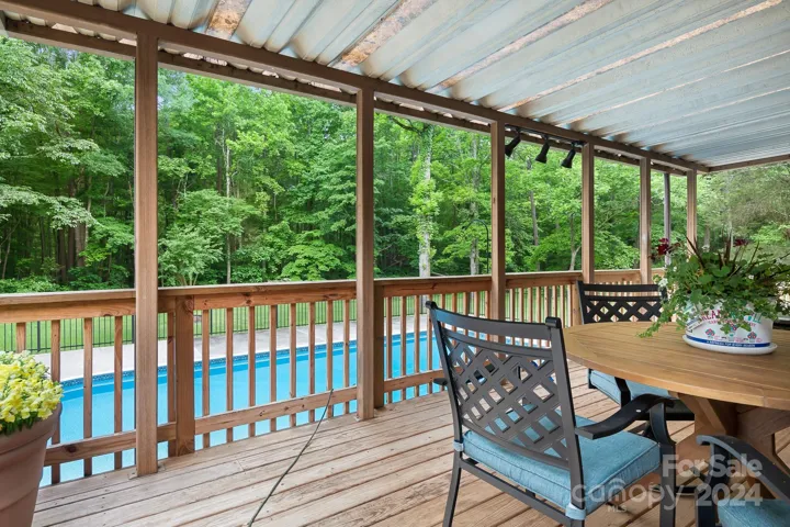 Amazing Covered Back Deck overlooking pool area.