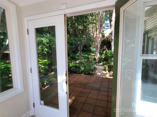 Sunroom view onto patio