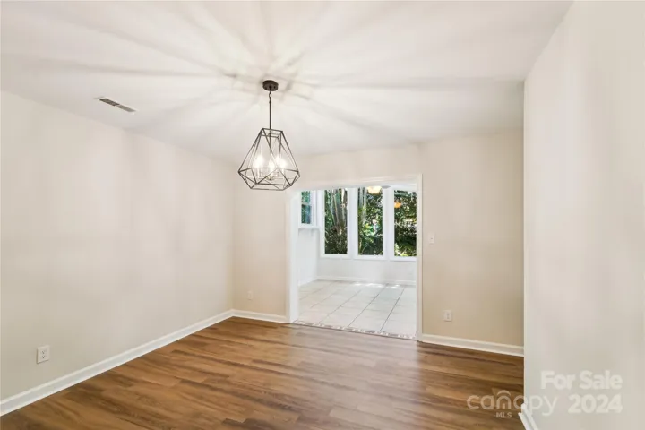 Dining Room with view into sunroom
