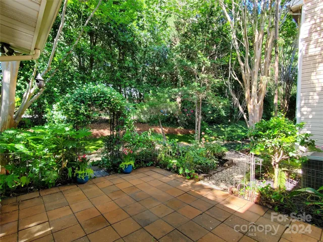 Patio with landscaping