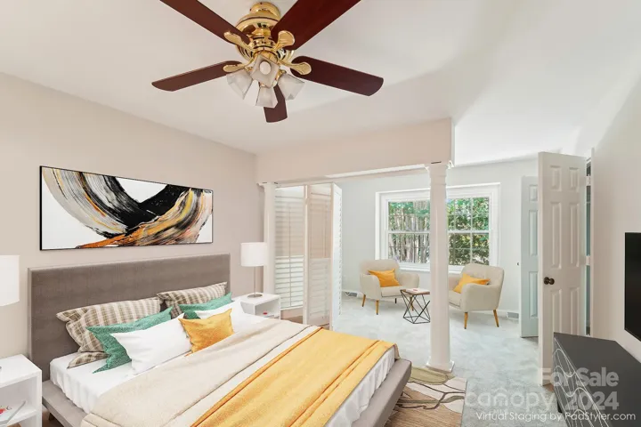 Guest bedroom/sitting area furnished