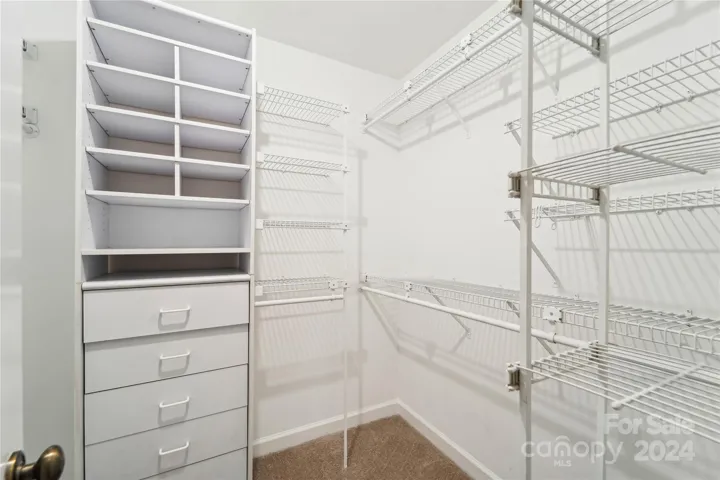 Master bedroom walk-in closet custom built