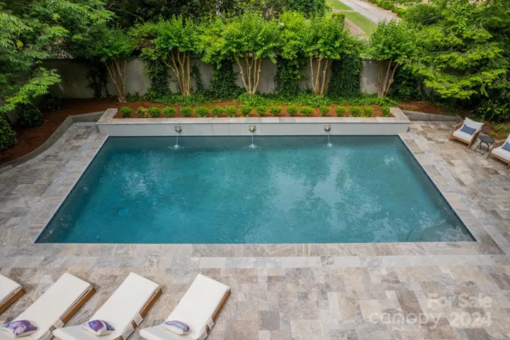 Pool w/lionhead fountains