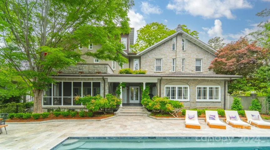 Pool side of home