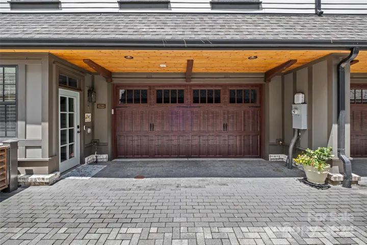 Two car garage and front entry