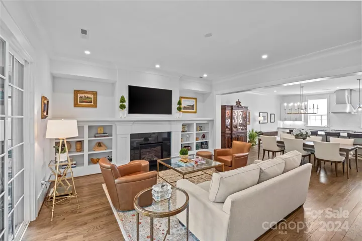 Lovely built ins and lighting