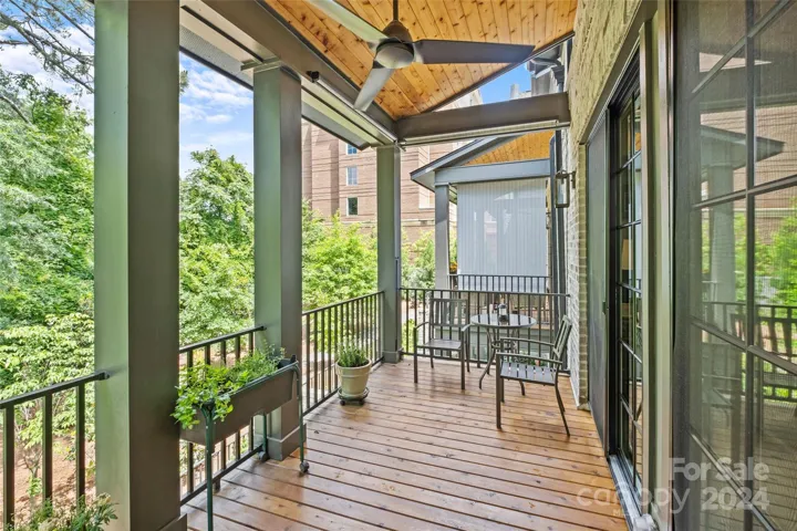 Lovely balcony with mature landscape
