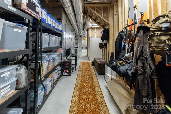 Storage space on terrace level has provisions for the prepared.