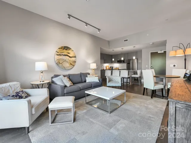 Living room and dining area from balcony