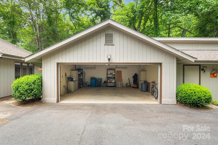 Spacious 2 car garage with pull-down storage