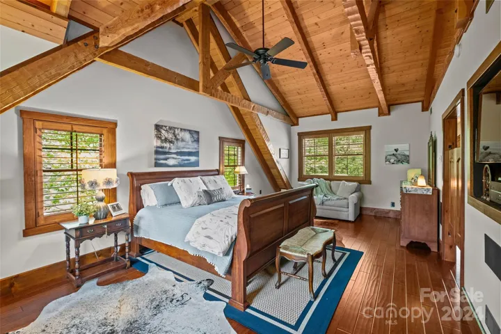 Primary bedroom on the upper level.