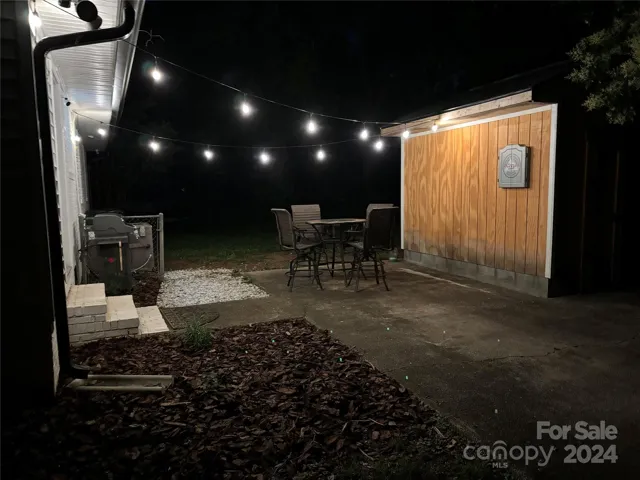 outdoor patio at night