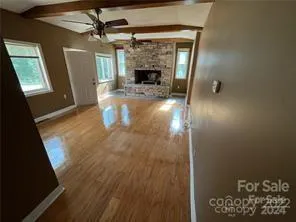 living room with fireplace