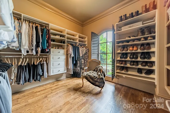 Custom Closet Organization.  The primary closet also has washer and dryer connections.