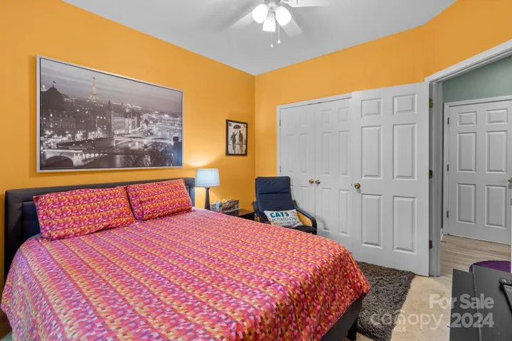 Bedroom 3 to the left of the entrance hall