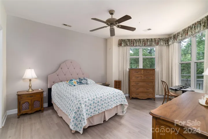 Bamboo floors in primary bedroom
