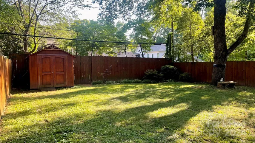 Fenced backyard
