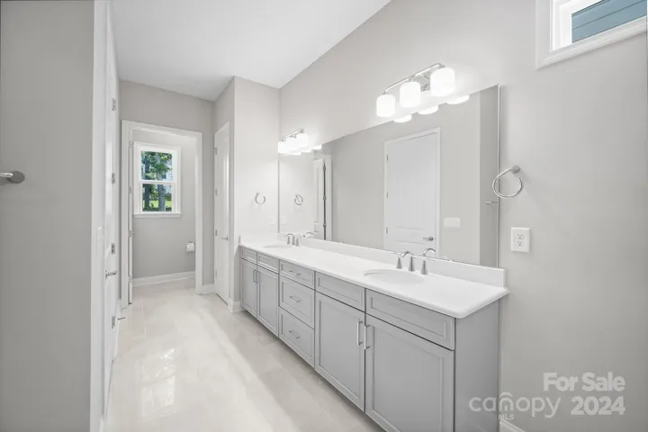 Double Sink Vanity and Water Closet