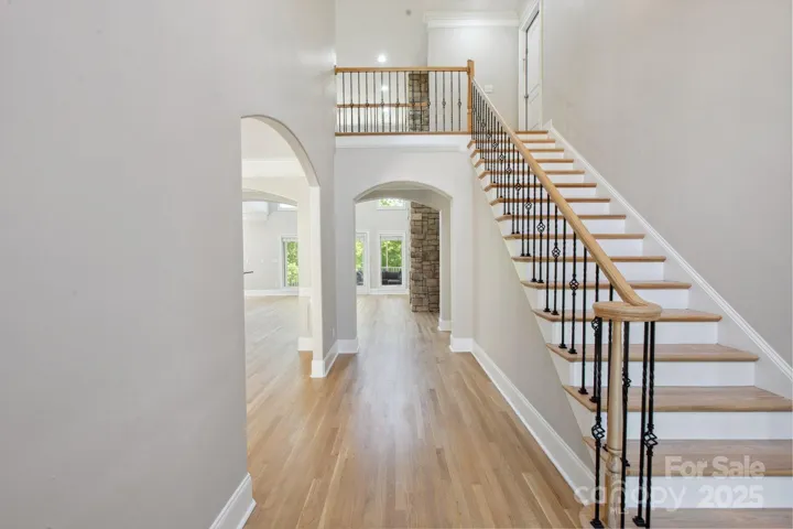 Refinished hardwoods with natural color.