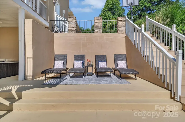 Beautiful outdoor living spaces overlooking the water.